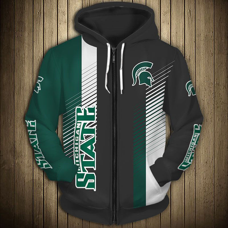 Michigan State Spartans Striped Hoodie - Spartan Spirit